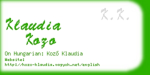 klaudia kozo business card
